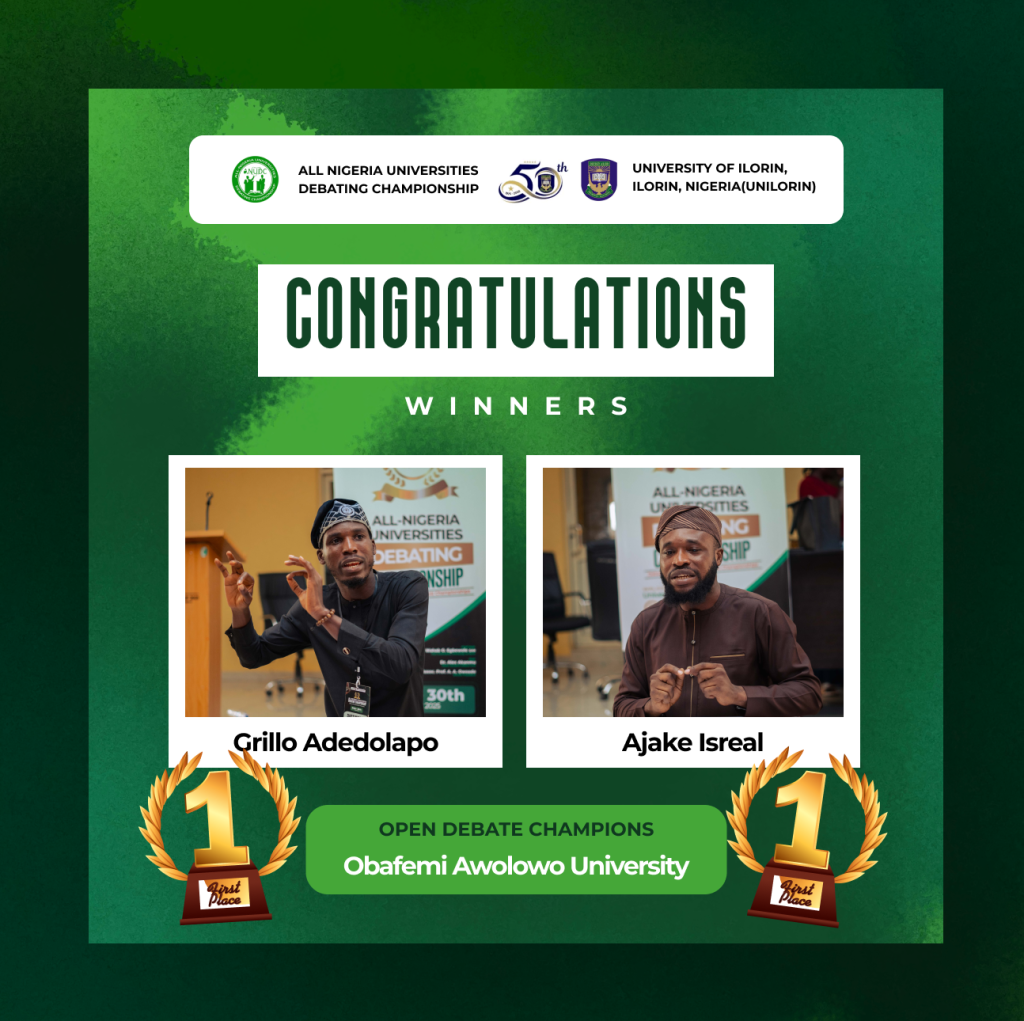 Unilorin hosts 12th All-Nigeria Universities Debating Championship... OAU, UNILORIN, UNIUYO shine 6 Open Debate Awolowo